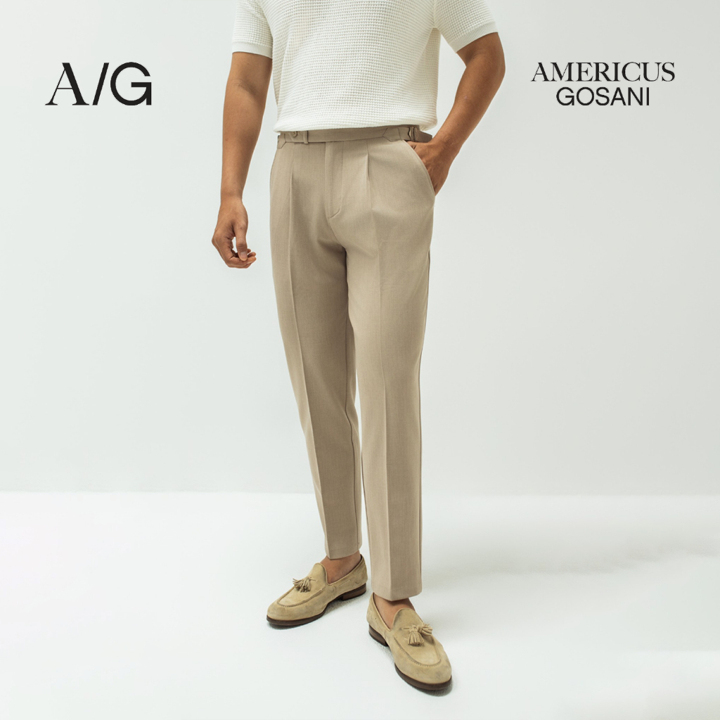 Quần Tây Nam Form Slimfit Americus Gosani Sidetab Trơn AG351