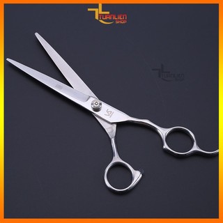 Kéo Cắt Tóc Thẳng AC02 hiệu VS - Kéo Cắt Tóc Tại Nhà Lưỡi Thẳng 6 Inch, Kéo Cắt Tóc Cho Bé + Người Lớn, Cắt Đầu Đinh Mái