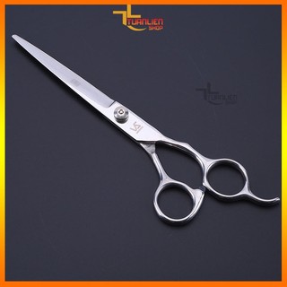 Kéo Cắt Tóc Thẳng AC02 hiệu VS - Kéo Cắt Tóc Tại Nhà Lưỡi Thẳng 6 Inch, Kéo Cắt Tóc Cho Bé + Người Lớn, Cắt Đầu Đinh Mái
