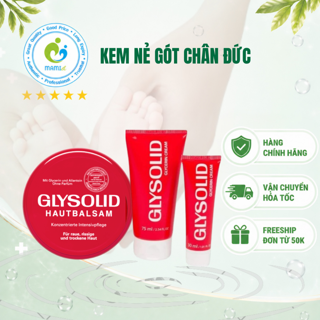 Kem (100ml) nẻ gót chân Glysolid Hautbalsam, Đức
