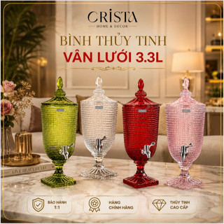 BÌNH THỦY TINH VÂN LƯỚI CRISTA HOME 3.3L CAO CẤP MS 60204