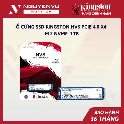 [Full Vat] Ổ cứng SSD Kingston NV3 PCIe 4.0 x4 M.2 NVMe 1TB - Bảo Hành 3 Năm