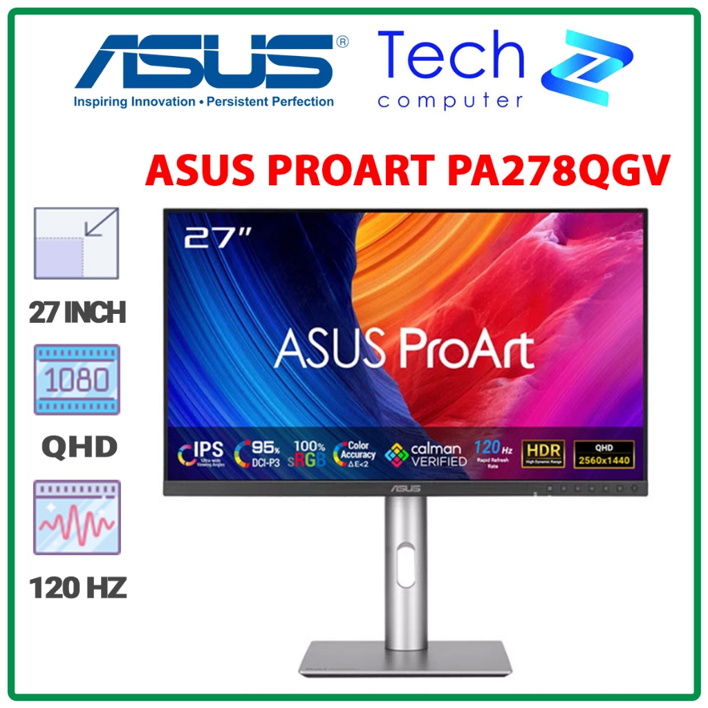Màn Hình Đồ Họa ASUS ProArt PA278QGV 27 Inch 2K IPS 120Hz Loa Chính Hãng