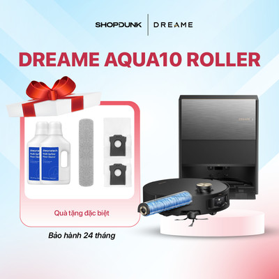 Robot Hút Bụi Lau Nhà Dreame Aqua10 Roller | Trạm Sạc Giặt Sấy | Vượt Vật Cản 6cm bảo hành 24 tháng