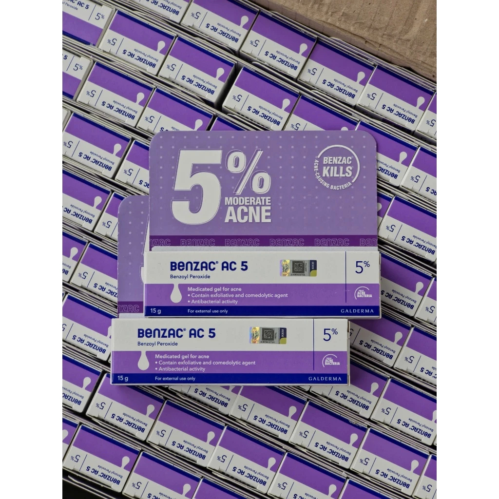 Chấm Mụn Benzac Ac 5% PHÁP 15g Gel Kem Giảm Mụn Trứng Cá An Toàn Lành Tính