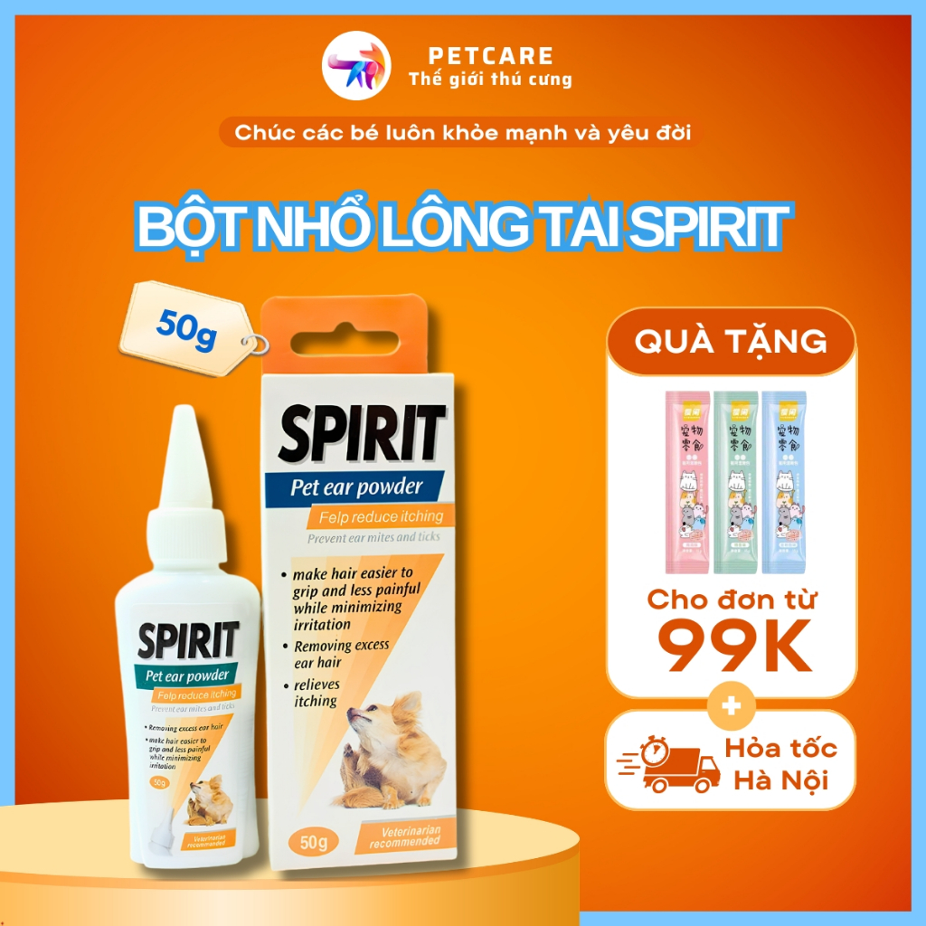 Bột Nhổ Lông Tai Cho Chó Mèo Spirit 50G - PETCAREHN