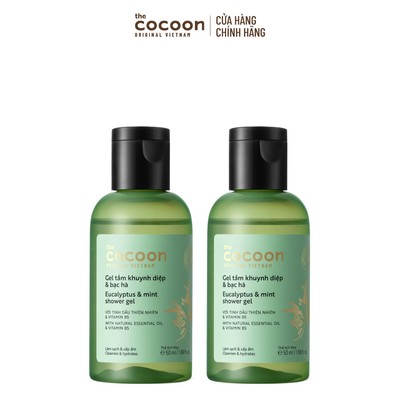 HÀNG TẶNG KHÔNG BÁN - Combo 2 Trial size - Gel tắm khuynh diệp & bạc hà Cocoon làm sạch và thư giãn 50ml