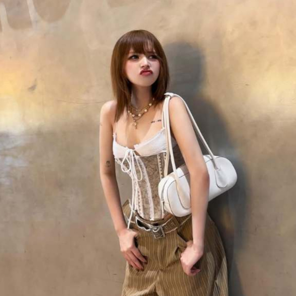 Áo Corset 2 Dây Cài Trước Phối Ren Jenny Corset Top AIAI OFFICIAL