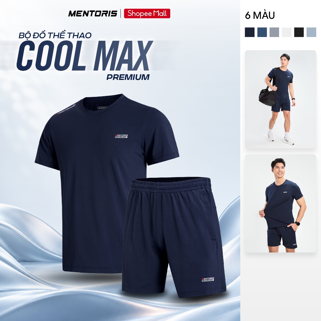 [MUA 1 TẶNG 1] Bộ Thể Thao Nam MENTORIS Vải Thun Lạnh Cao Cấp, Form Regular Fit,Co Giãn Thoáng Mát M