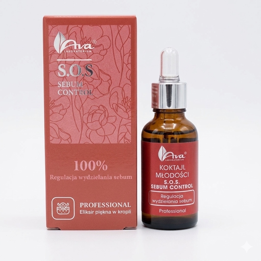 Serum Ava SOS Sebum Control Youth Cocktail – Serum Điều Tiết Dầu, Phục Hồi, Giảm Mụn 30ml