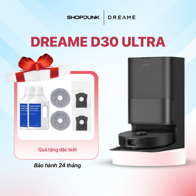 Robot Hút Bụi Thông Minh Dreame D30 Ultra | Sấy Khô Giẻ Lau Khí Nóng 50℃ | Chính Hãng | Bảo Hành 24 Tháng