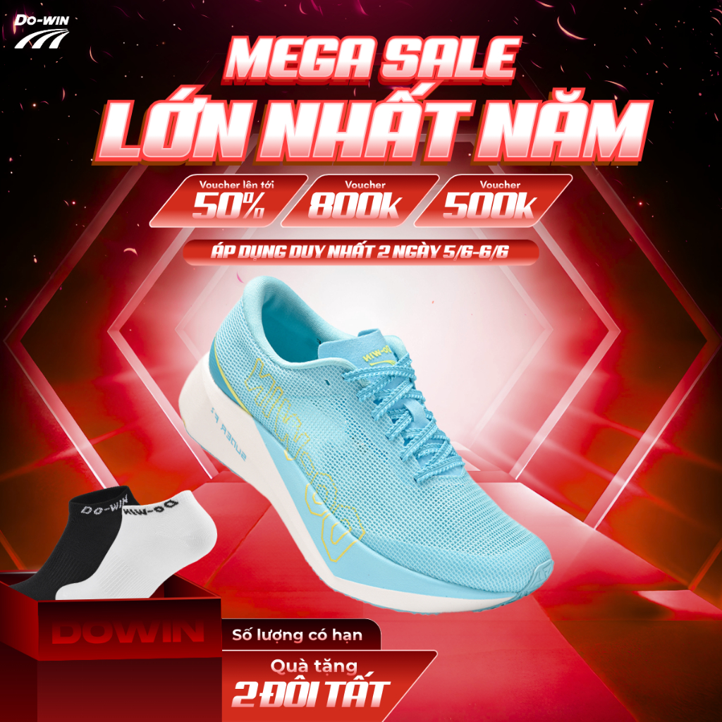 Giày Dowin PB4 Giày thể thao chạy bộ nam nữ Công nghệ Full Carbon Êm, đàn hồi và trả lực tốt Do-win
