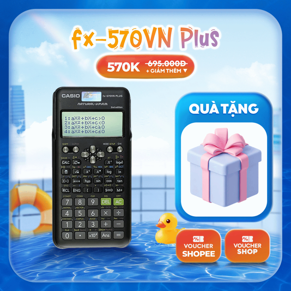 Máy Tính Học Sinh Casio FX-570VN Plus (2nd Edition) Chính Hãng Bitex - Thiết Kế Mới, Bảo Hành 7 Năm 