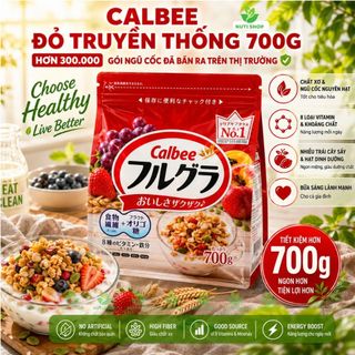 Ngũ cốc calbee đỏ 700g nhật bản mix sữa chua trái cây granola ăn sáng eat clean