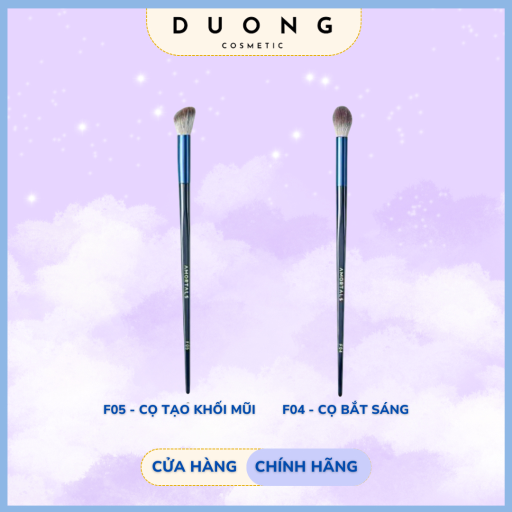 Cọ AMORTALS Tán Khối Mũi Đầu Xéo và Cọ Highlight, Bắt Sáng AMORTALS tán mỏng nhẹ