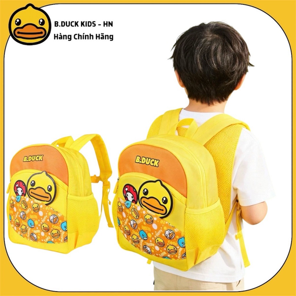 [CÓ SẴN]-Balo Trẻ Em B Duck Vịt Vàng [Chính Hãng] Họa Tiết Đáng Yêu Màu Vàng B Duck