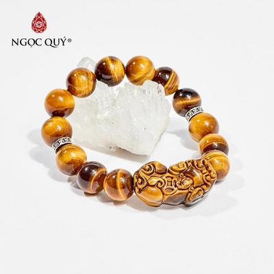 Vòng tay đá Thạch anh mắt hổ tự nhiên phối charm - Mẫu VC0266 - Ngọc Quý