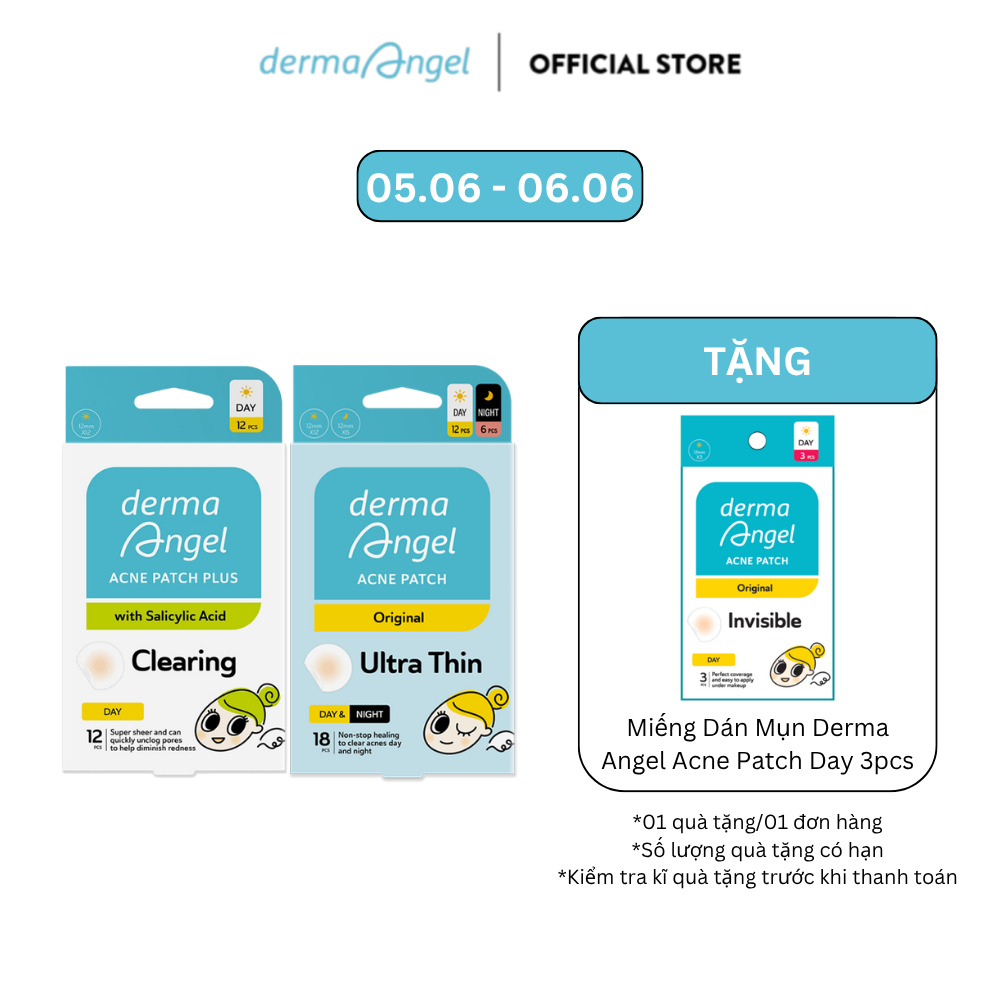 Combo Dán Mụn Day Plus (Salicylic Acid) & Mix Derma Angel