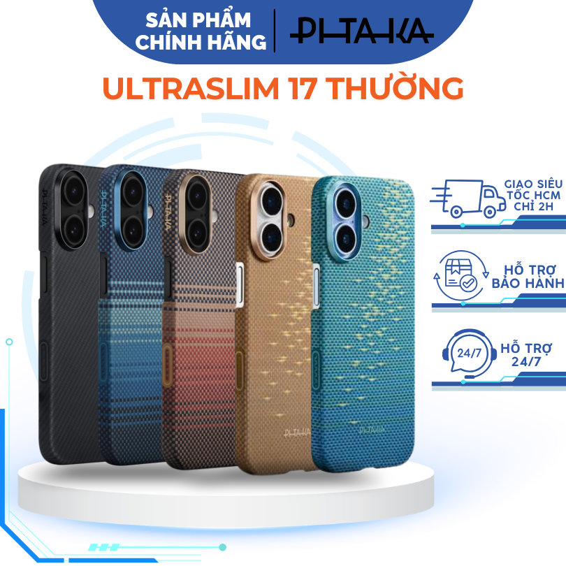 Ốp PITAKA UltraSlim GoldenGlint| Luicd Sunset| Moonrise| Black Có Nút Control – Siêu Phẩm Từ Sợi Ara