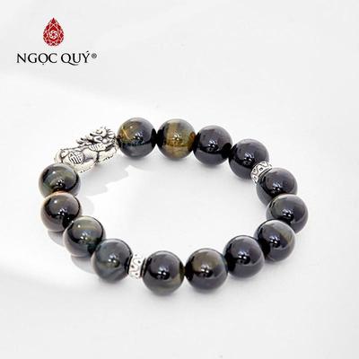 Vòng tay đá Thạch anh mắt hổ tự nhiên phối charm - Mẫu VC0264 - Ngọc Quý