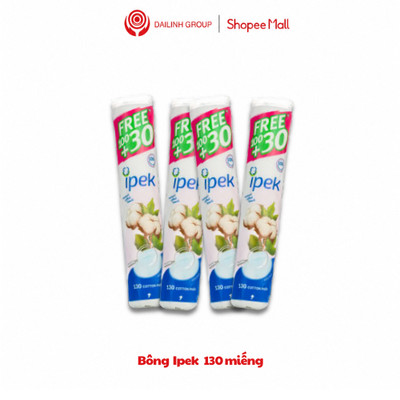 Combo 4  Bông tẩy trang ipek thổ nhĩ kì 4 gói x 130 miếng 100% cotton tự nhiên