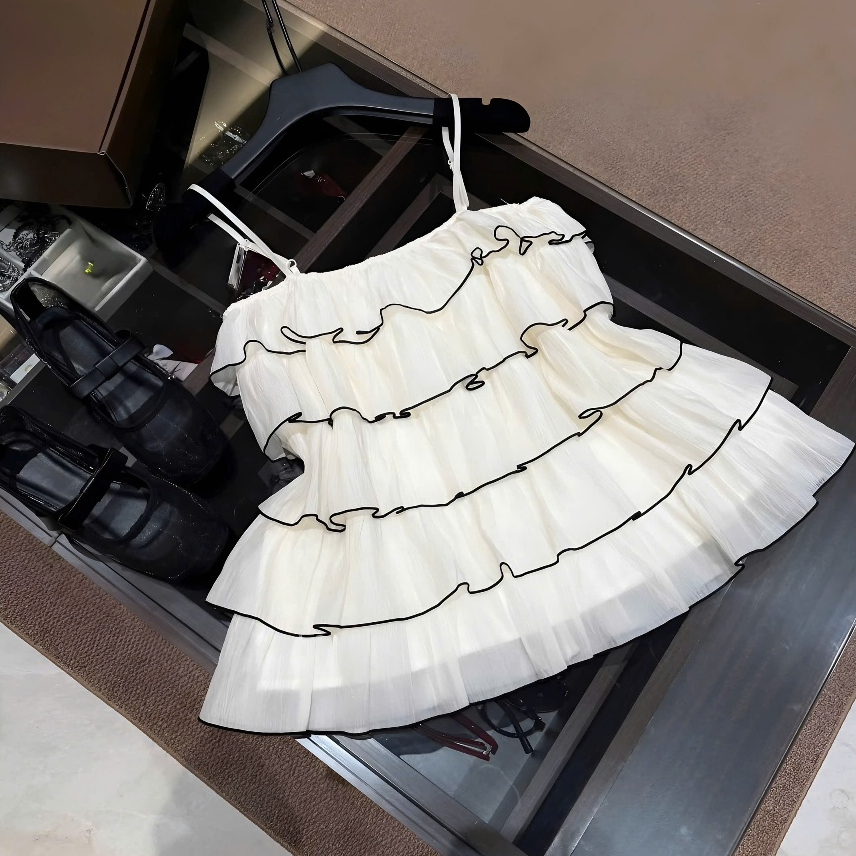 [Tặng Kèm Dán Nguc] Áo 2 Dây Babydoll Voan Mềm Phối Nhiều Tầng Bánh Bèo Sang Chảnh | BigBuy360 - bigbuy360.vn