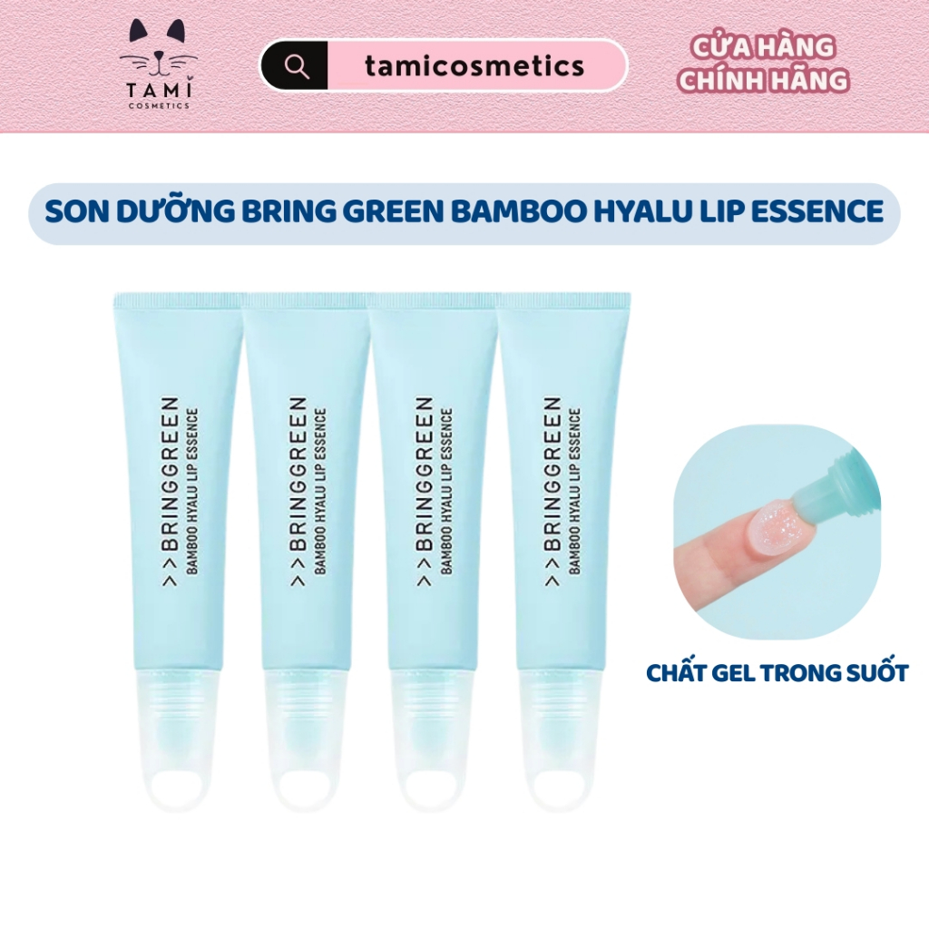 Set Son Dưỡng Bring Green Bamboo Hyalu Lip Essence Tinh Chất Dưỡng Môi