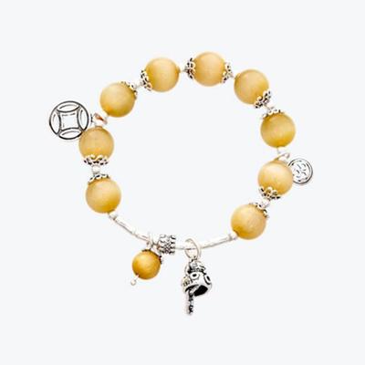 Vòng tay đá Thạch anh mắt hổ tự nhiên phối charm - Mẫu VC0258 - Ngọc Quý