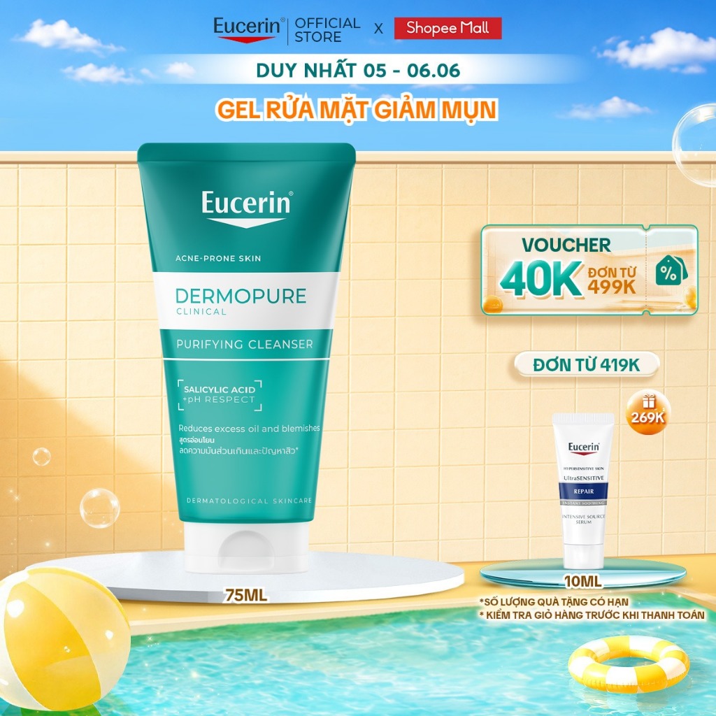 Gel rửa mặt Eucerin® DermoPure Clinical Purifying Cleanser 75ml | BigBuy360 - bigbuy360.vn