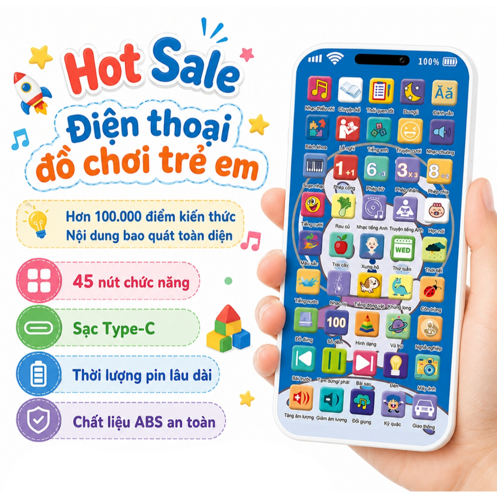 Giao Nhanh điện thoại đồ chơi trẻ em giáo dục nhạc thiếu nhi đèn LED âm thanh…