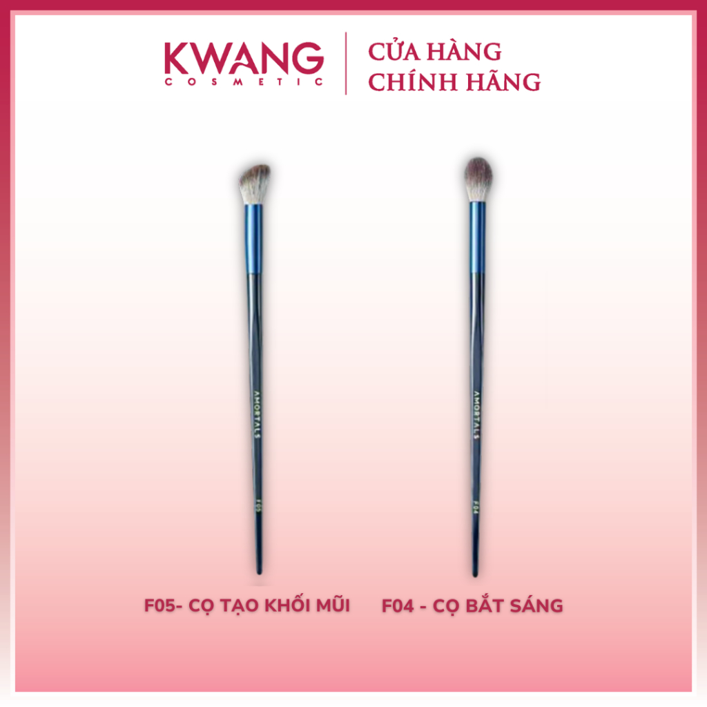 Cọ AMORTALS Tán Khối Mũi Đầu Xéo và Cọ Highlight, Bắt Sáng AMORTALS tán mỏng nhẹ