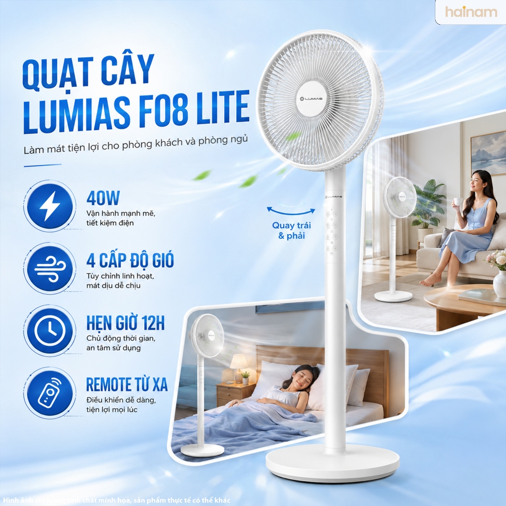 Quạt cây Lumias F08 LITE màu trắng