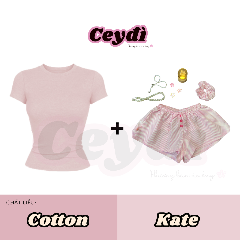 [SET THUN BODY] Sét quần hoa + áo thun ôm body