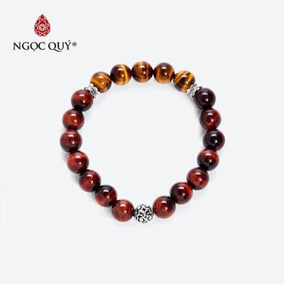Vòng tay đá Thạch anh mắt hổ tự nhiên phối charm - Mẫu VC0246 - Ngọc Quý