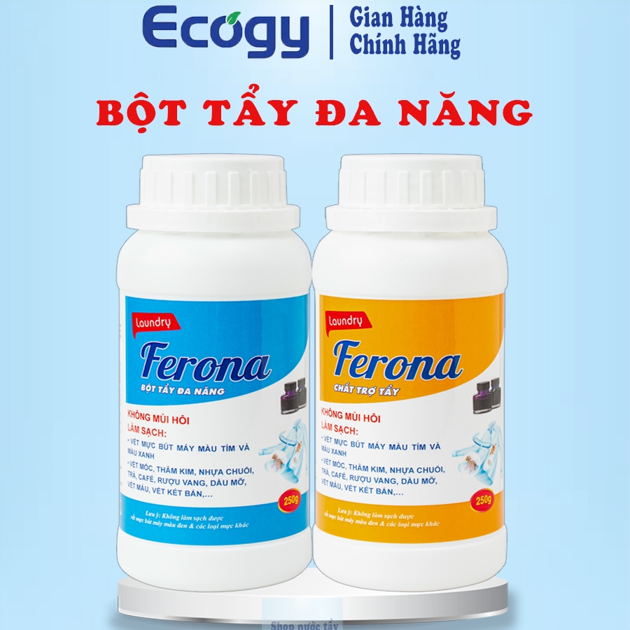 Tẩy quần áo đa năng Ferona và Ecogy_Dạng bột và Xịt tẩy mốc, thâm kim, trứng cóc