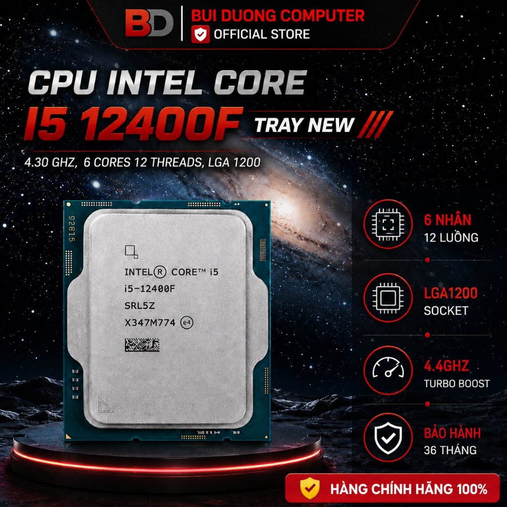 Bộ Vi xử lý CPU Intel core i5 12400F | 13400F | 14400F | Tray New - BH 36 tháng - LGA 1700