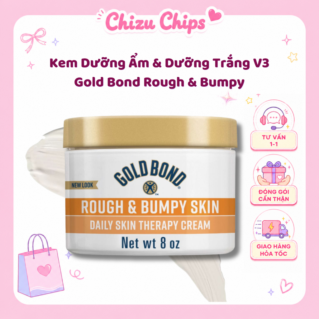 Kem Dưỡng Ẩm và Dưỡng Trắng Da Gold Bond Rough & Bumpy Skin Daily Skin Therapy Cream
