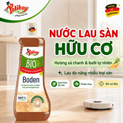 [Nội Địa Đức] Nước Lau Sàn Hữu Cơ Poliboy - An Toàn Cho Bé, Thú Cưng, Hương Bưởi Sả 1L