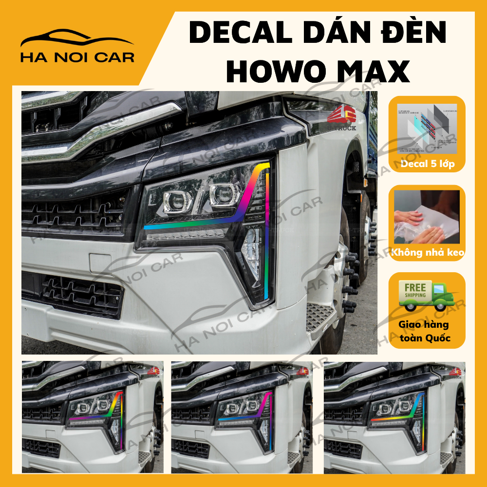 HOWO MAX tem dán đổi màu đèn HOWO MAX decal dán đèn HOWO MAX tem 3 lớp cao cấp ko phai màu dễ dán tr