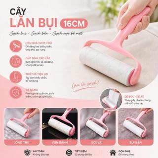 Cây Lăn Bụi LỚN 16cm - Cây Lăn Quần Áo Cán Cong Làm Sạch Lông Chó Mèo Trên Ga Giường, sofa