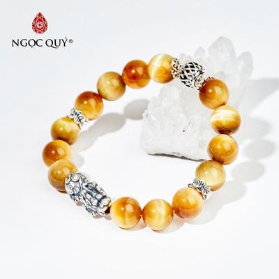 Vòng tay đá Thạch anh mắt hổ tự nhiên phối charm - Mẫu VC0242 - Ngọc Quý