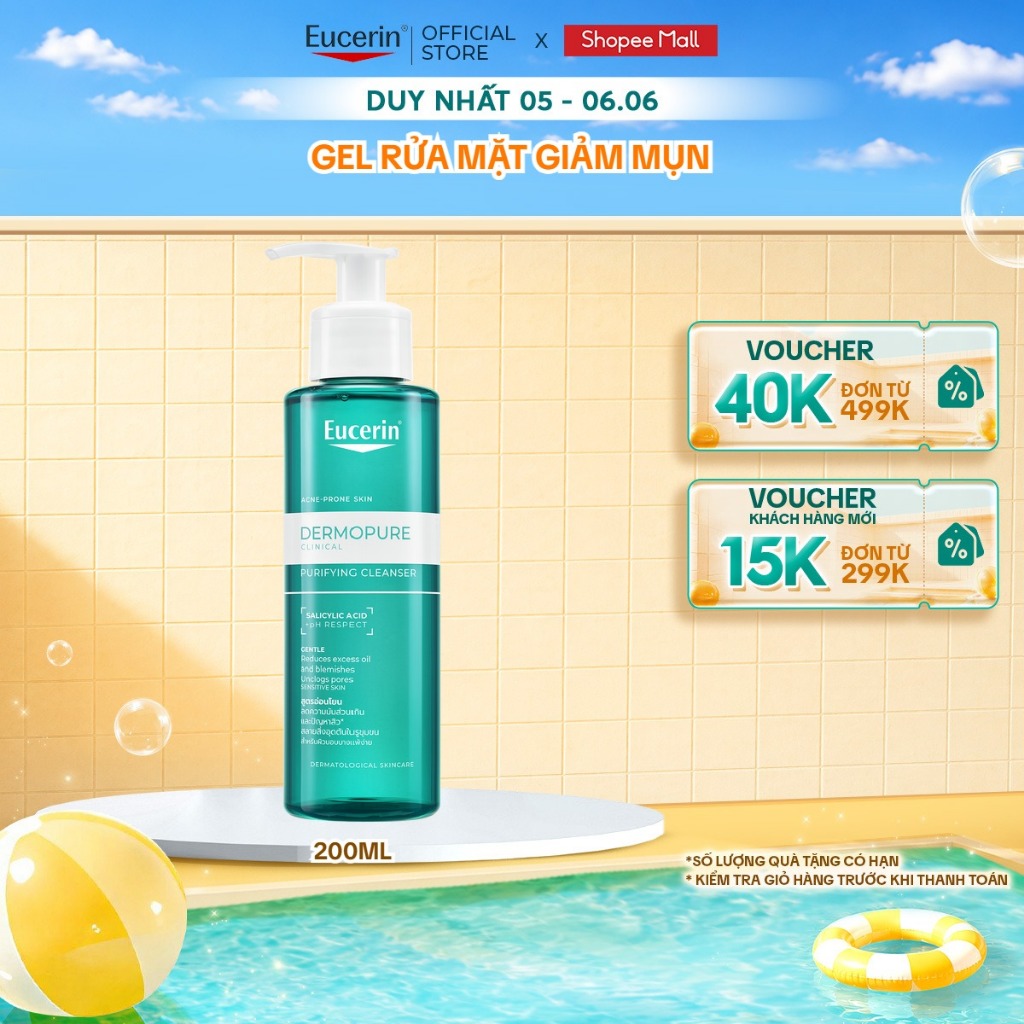 Gel rửa mặt Eucerin® DermoPure Clinical Purifying Cleanser 200ml | BigBuy360 - bigbuy360.vn