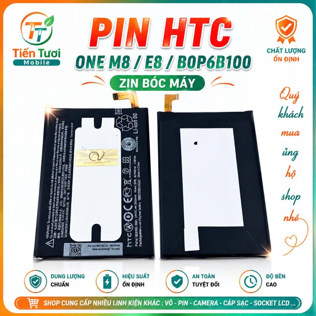Pin HTC One M8/ E8/ B0P6B100 (zin Bóc máy)