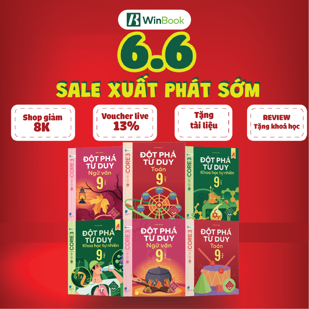[Outlet S2] Sách - Đột phá tư duy Lớp 9 - Toán, Ngữ văn, Khoa học tự nhiên (Dùng cho cả 3 bộ SGK) | 