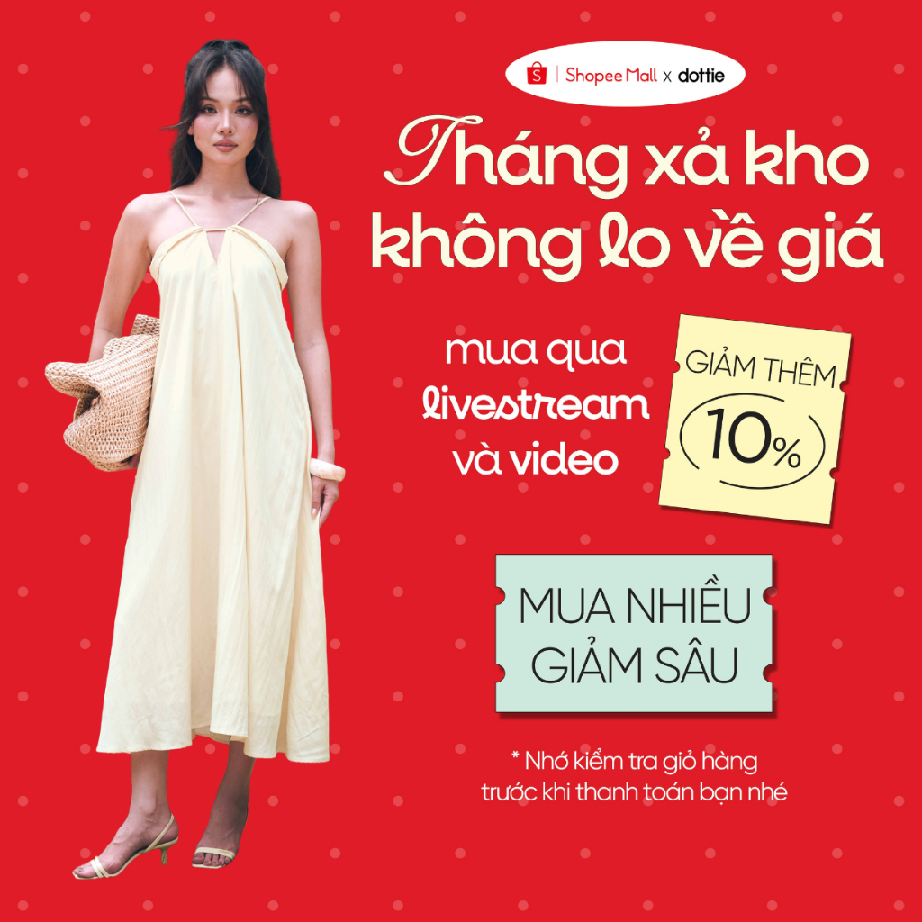 [NEW ARRIVAL] [HOT SUMMER] DOTTIE - Đầm dài ngực biến kiểu - Vàng nhạt - D0737