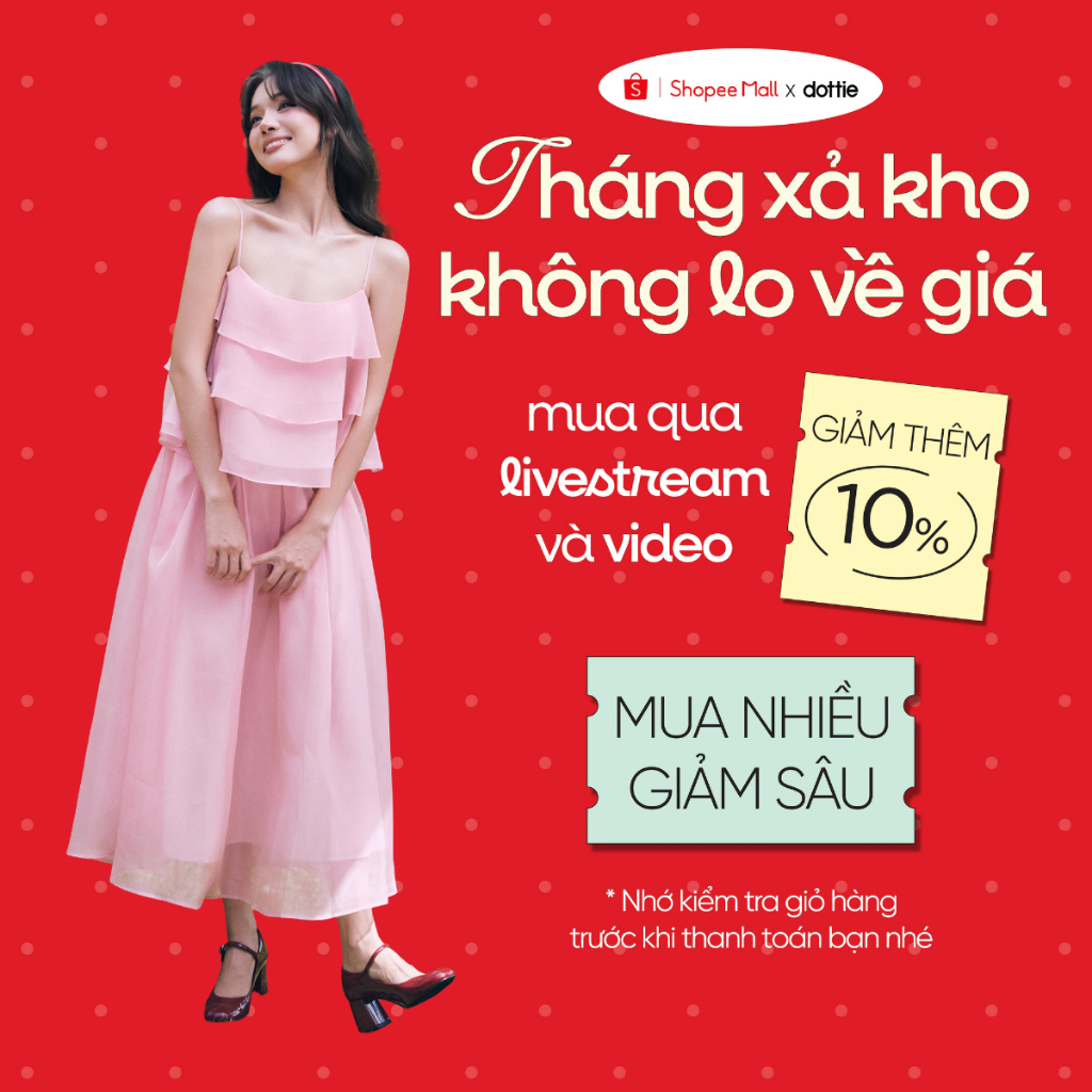 [NEW ARRIVAL] [HOT SUMMER] DOTTIE - Chân váy voan xếp ly - Hồng - S0306