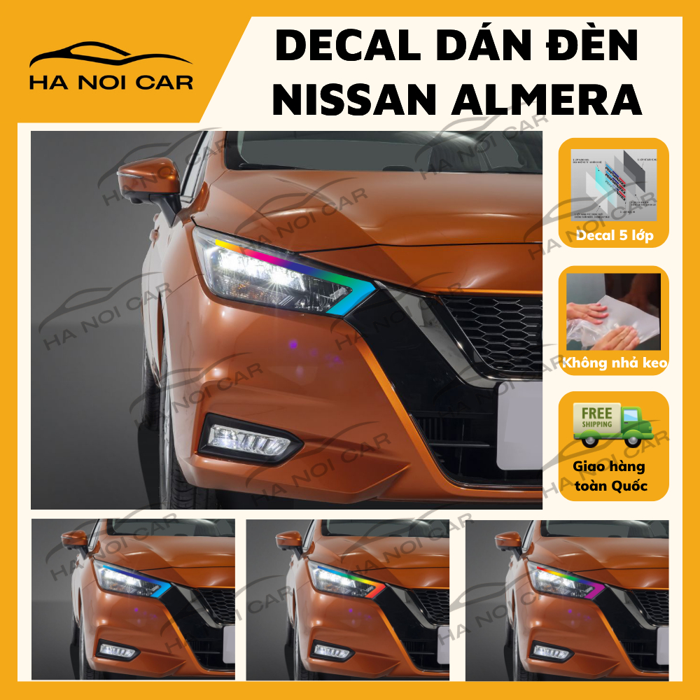 NISSAN ALMERA tem dán đổi màu đèn  NISSAN ALMERA decal 3 lớp cao cấp ko phai màu dễ dán trang trí xe