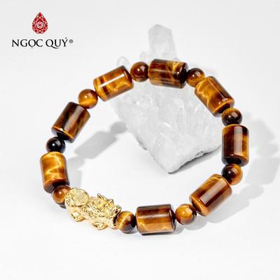 Vòng tay đá Thạch anh mắt hổ tự nhiên phối charm - Mẫu VC0210 - Ngọc Quý
