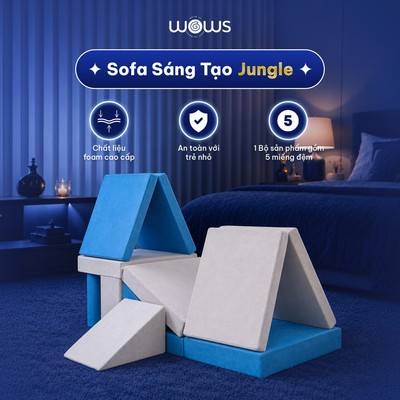 Sofa sáng tạo WOWS Jungle - Bộ 5 Đệm Foam Xếp Hình Dành Cho Trẻ Em