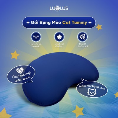 Gối WOWS Cat Tummy - gối hình bụng mèo, thư giãn, đa dụng.